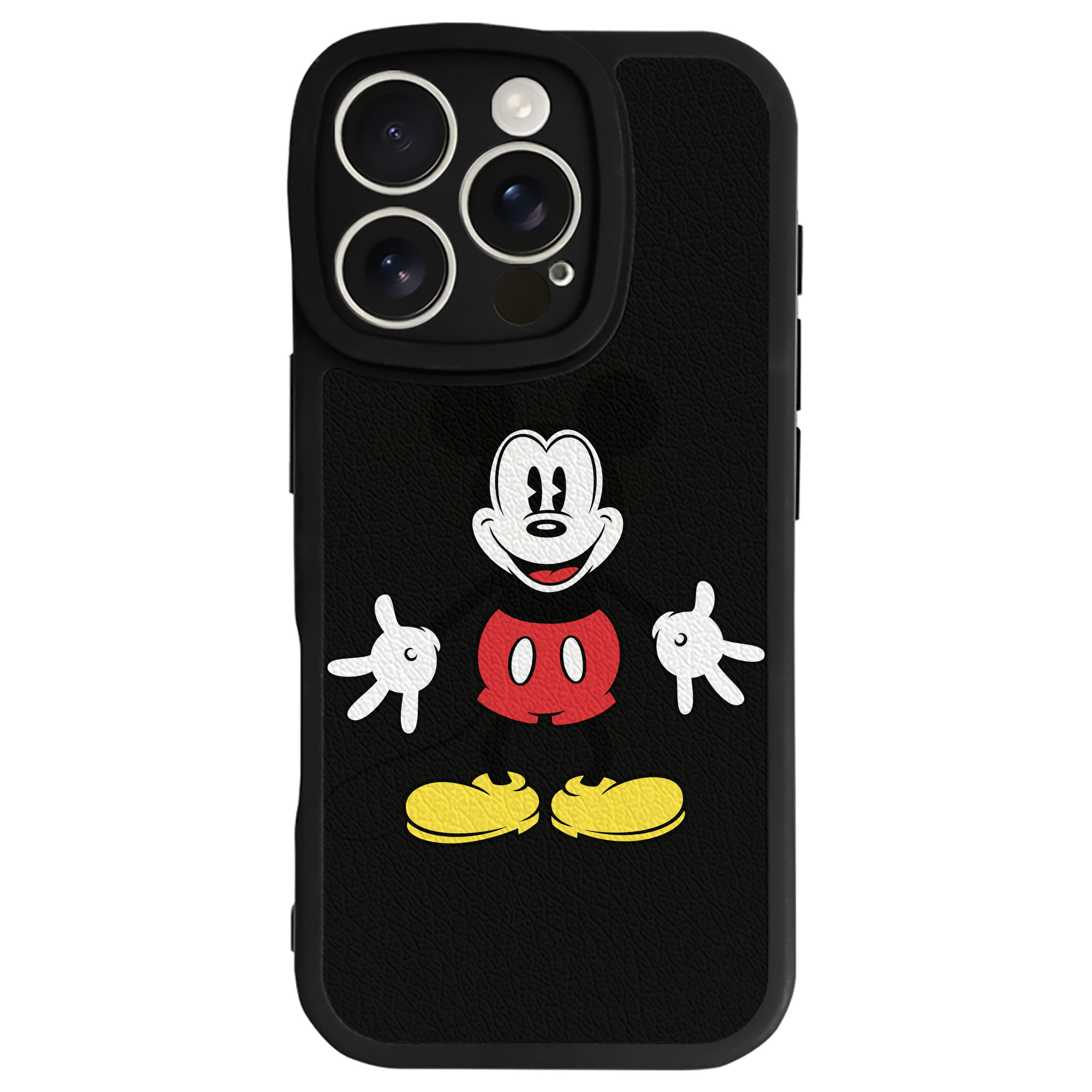 （画像用） ミッキーマウス Mickey Mouse 【iPhone 16シリーズ対応】シリコンスマホケース（レザー調） 材質：シリコン